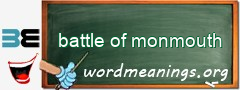 WordMeaning blackboard for battle of monmouth